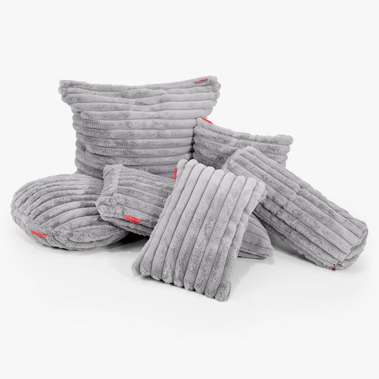Rectangular Scatter Cushion Cover 35 x 50cm - Ultra Plush Cord Grey 02