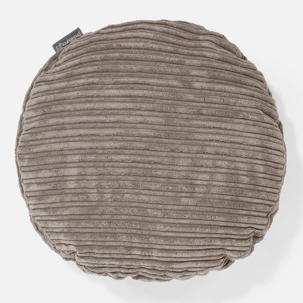 Round Scatter Cushion Cover 50cm - Cord Dovetail Grey 01