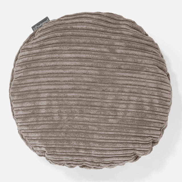 Round Scatter Cushion Cover 50cm - Cord Dovetail Grey 01
