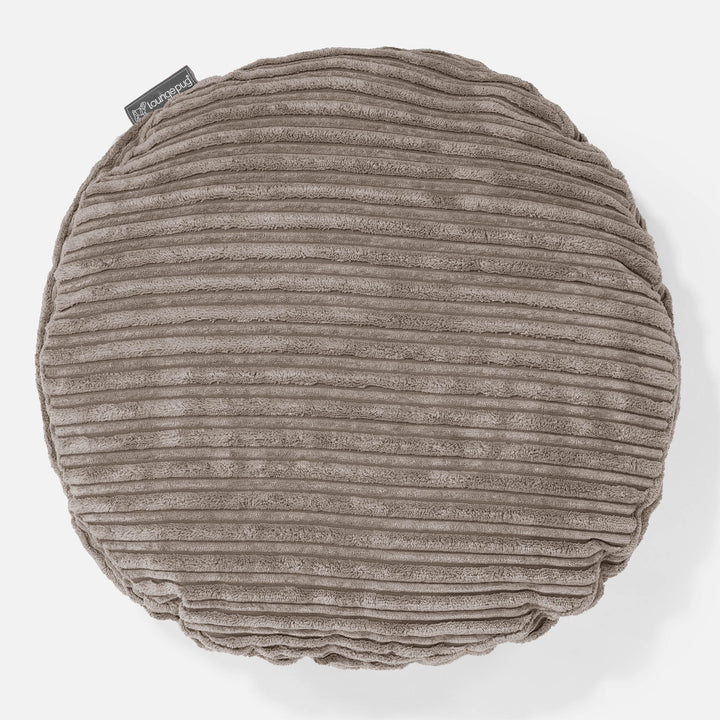 Round Scatter Cushion Cover 50cm - Cord Dovetail Grey 01