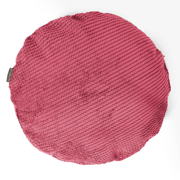 Round Scatter Cushion Cover 50cm - Pom Pom Pastel Red 01