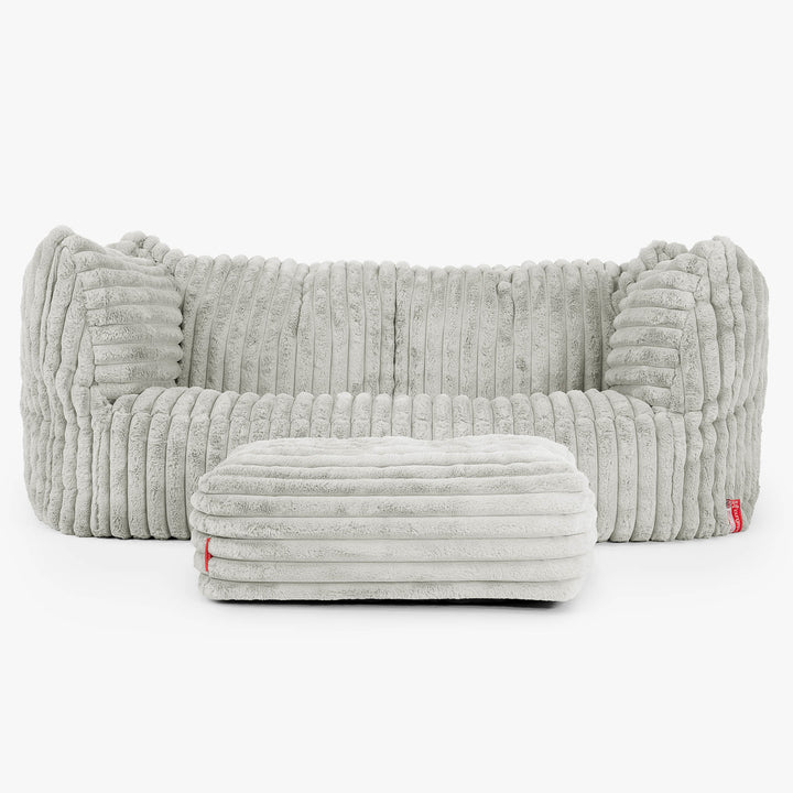 Ruben Bean Bag Sofa - Ultra Plush Cord Sage Green 02