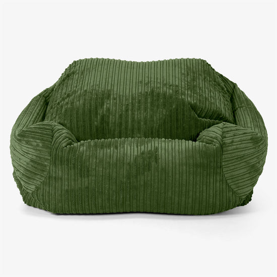 Sabine Bean Bag Armchair - Cord Forest Green 02