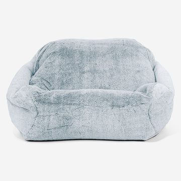 Sabine Bean Bag Armchair - Fluffy Faux Fur Rabbit Dusty Blue 02
