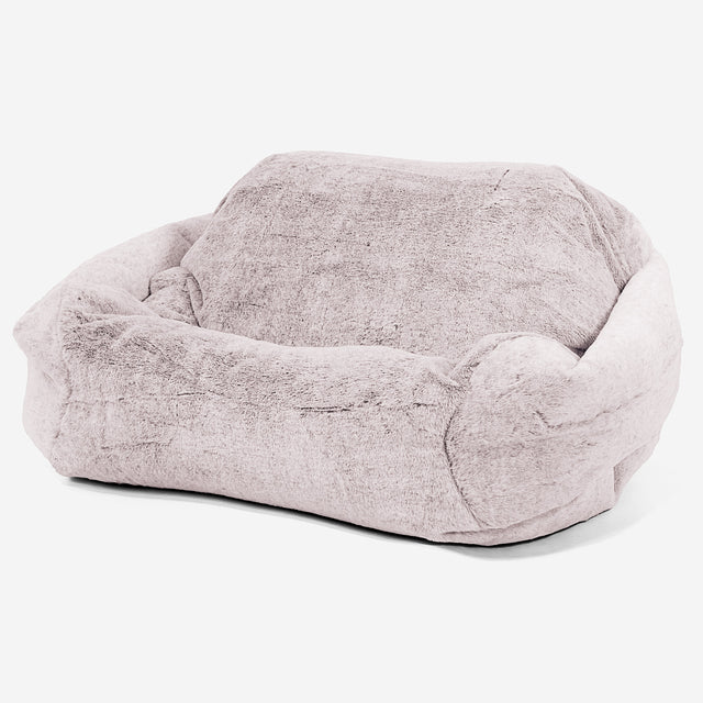 Sabine Bean Bag Armchair - Fluffy Faux Fur Rabbit Dusty Pink 01