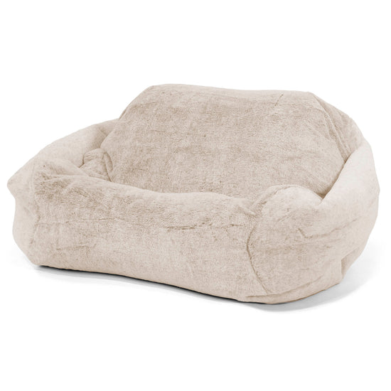 Sabine Bean Bag Armchair - Fluffy Faux Fur Rabbit Golden Brown 01
