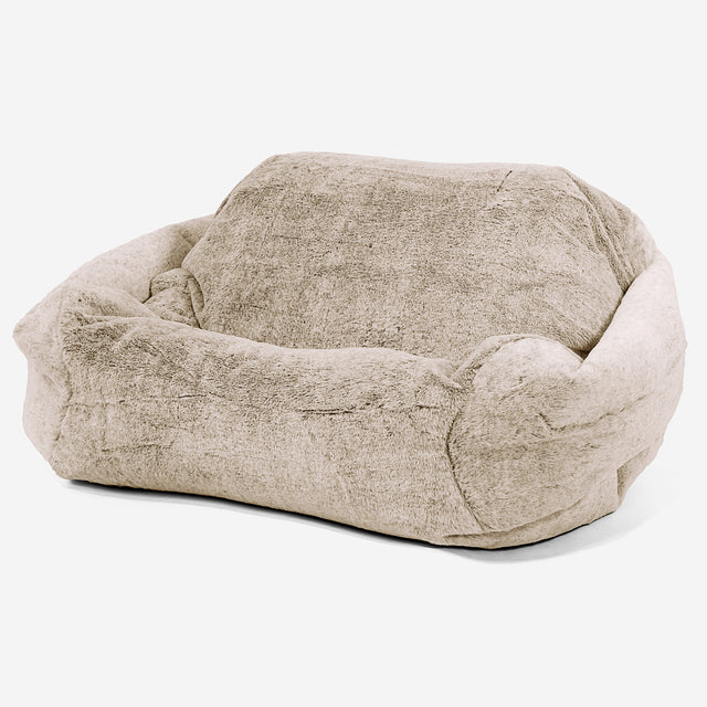 Sabine Bean Bag Armchair - Fluffy Faux Fur Rabbit Golden Brown 01