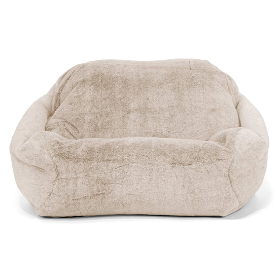 Sabine Bean Bag Armchair - Fluffy Faux Fur Rabbit Golden Brown 02