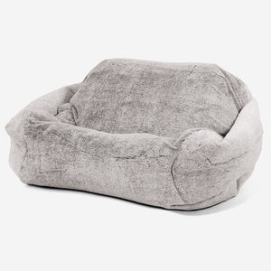 Sabine Bean Bag Armchair - Fluffy Faux Fur Rabbit Light Grey