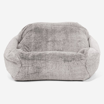 Sabine Bean Bag Armchair - Fluffy Faux Fur Rabbit Light Grey 02