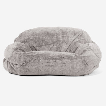 Sabine Bean Bag Sofa - Fluffy Faux Fur Rabbit Light Grey 02