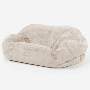 Sabine Bean Bag Sofa - Fluffy Faux Fur Rabbit White