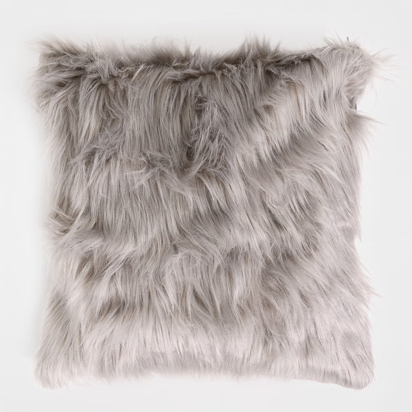 Scatter Cushion Cover 47 x 47cm - Mongolian Fur Grey