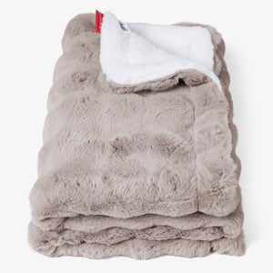 Sherpa Throw / Blanket - Bubble Faux Fur Mink