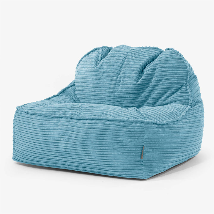 Sloucher Bean Bag Chair 2.0 - Cord Aegean Blue 01