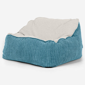 Sloucher Bean Bag Chair - Boucle & Cord Aegean Blue
