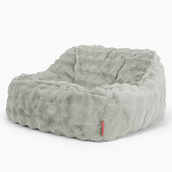 Sloucher Bean Bag Chair - Bubble Faux Fur Sage Green 01