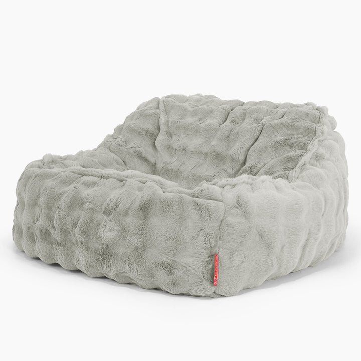 Sloucher Bean Bag Chair - Bubble Faux Fur Sage Green 01