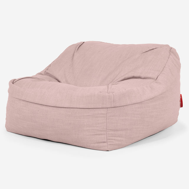 Sloucher Bean Bag Chair - Linen Look Rose 01