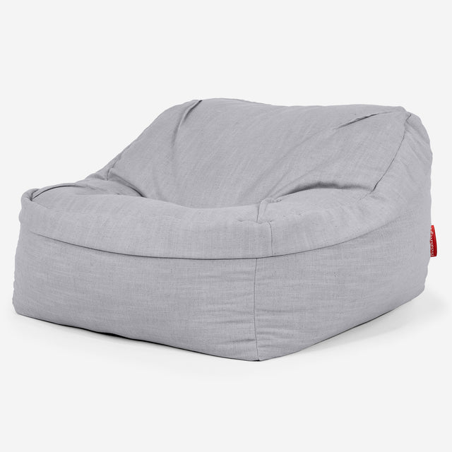 Sloucher Bean Bag Chair - Linen Look Silver 01