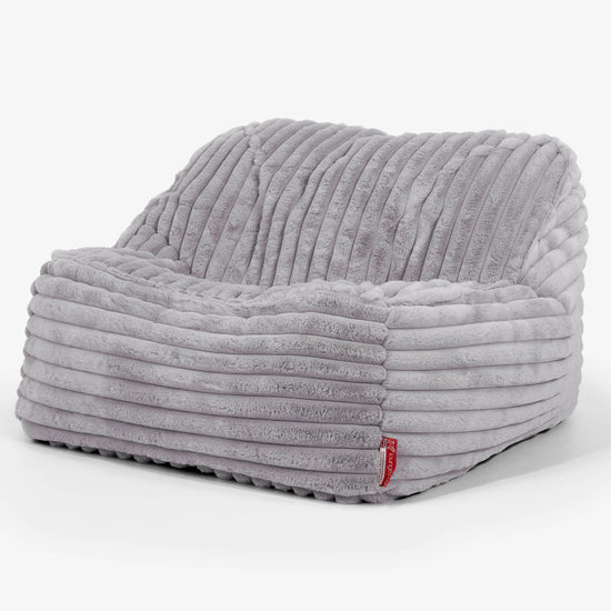 Sloucher Bean Bag Chair - Ultra Plush Cord Grey 01