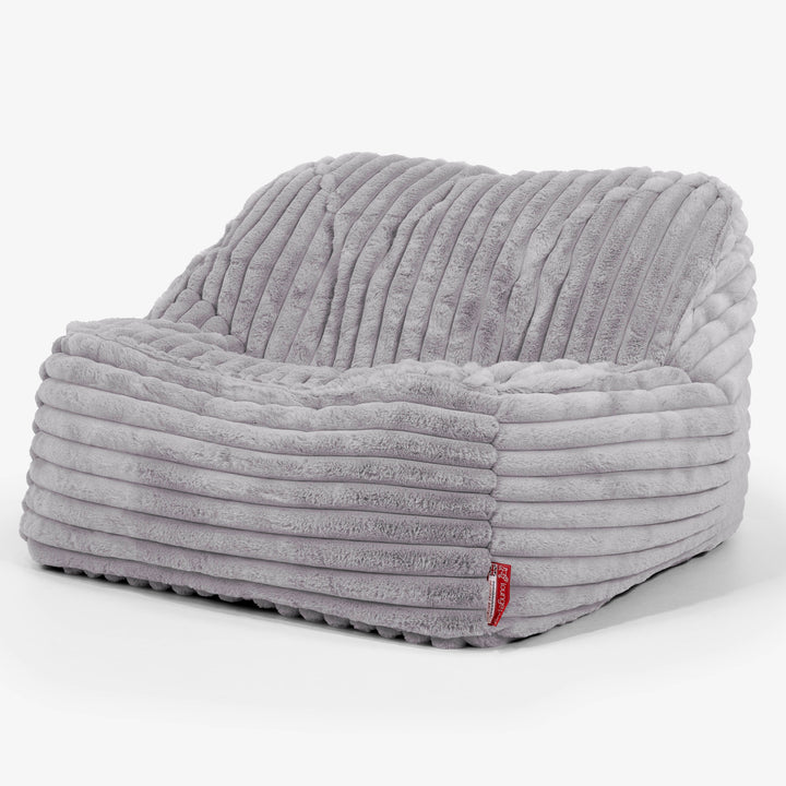 Sloucher Bean Bag Chair - Ultra Plush Cord Grey 01