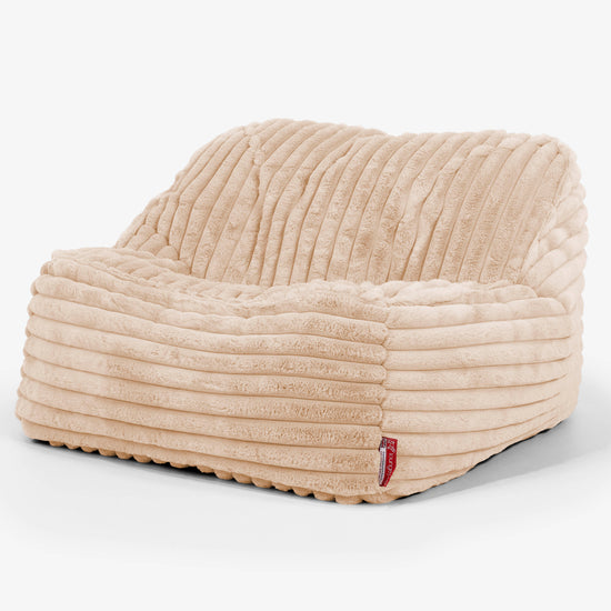 Sloucher Bean Bag Chair - Ultra Plush Cord Peach 01