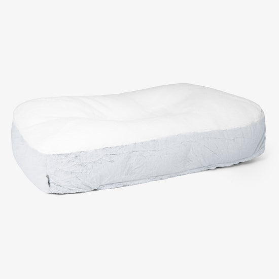 Sloucher XL Dog Bed - Fluffy Faux Fur Rabbit Dusty Blue 01