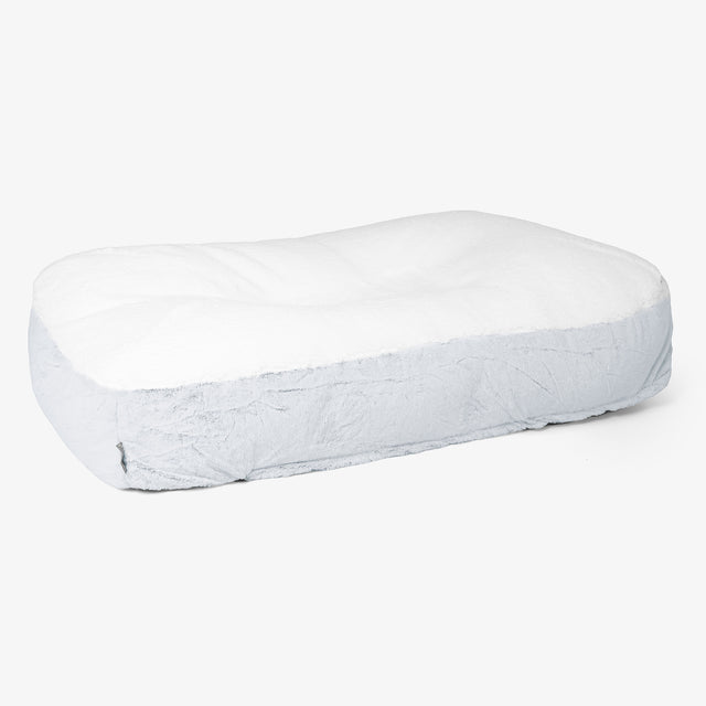 Sloucher XL Dog Bed - Fluffy Faux Fur Rabbit Dusty Blue 01