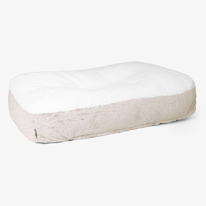 Sloucher XL Dog Bed - Fluffy Faux Fur Rabbit Golden Brown 01