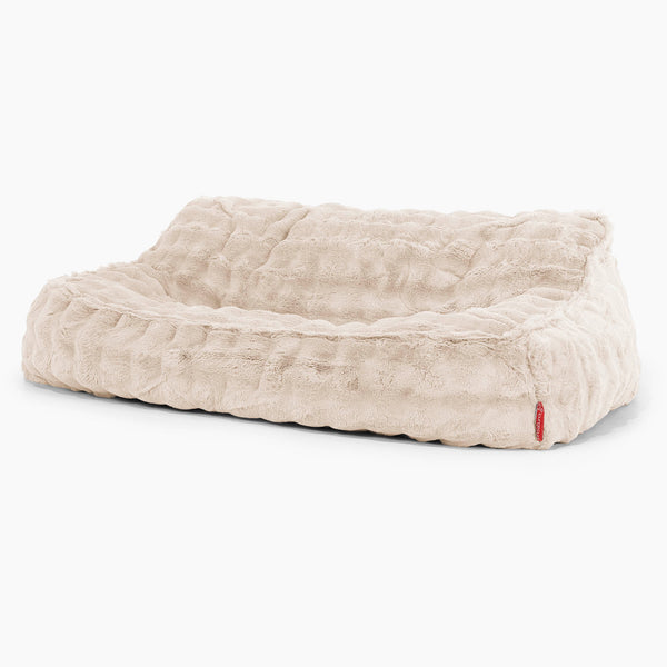 Sloucher Bean Bag Sofa - Bubble Faux Fur Cream 01
