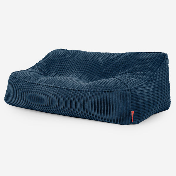 Sloucher Bean Bag Sofa - Cord Navy Blue 01