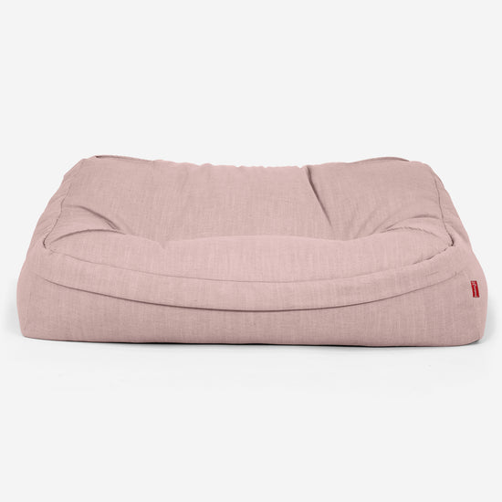 Sloucher Bean Bag Sofa - Linen Look Rose 02