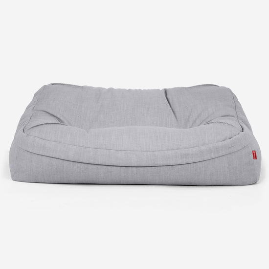 Sloucher Bean Bag Sofa - Linen Look Silver 02