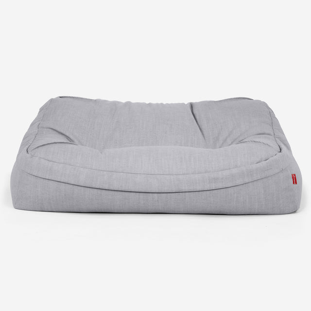 Sloucher Bean Bag Sofa - Linen Look Silver 02