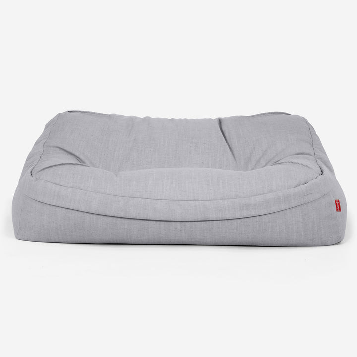 Sloucher Bean Bag Sofa - Linen Look Silver 02