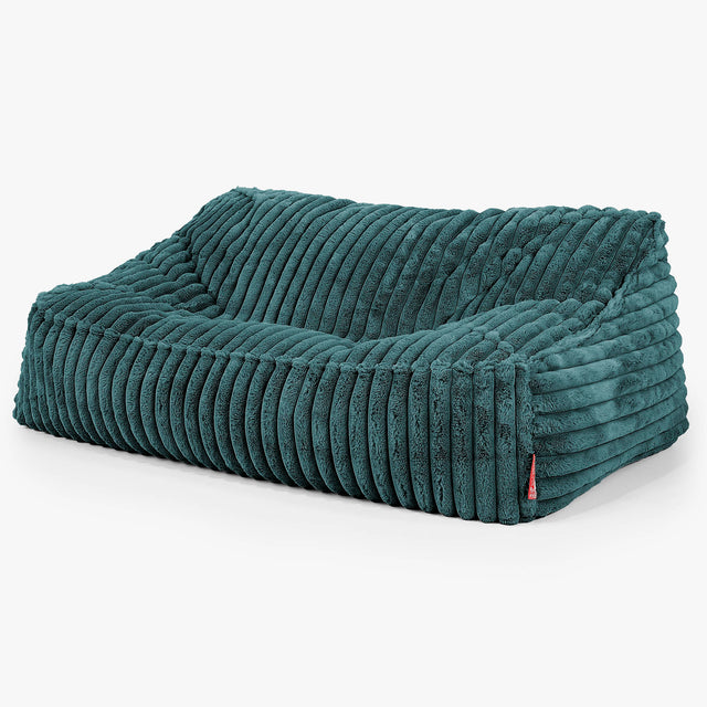 Sloucher Bean Bag Sofa - Ultra Plush Cord Teal 01