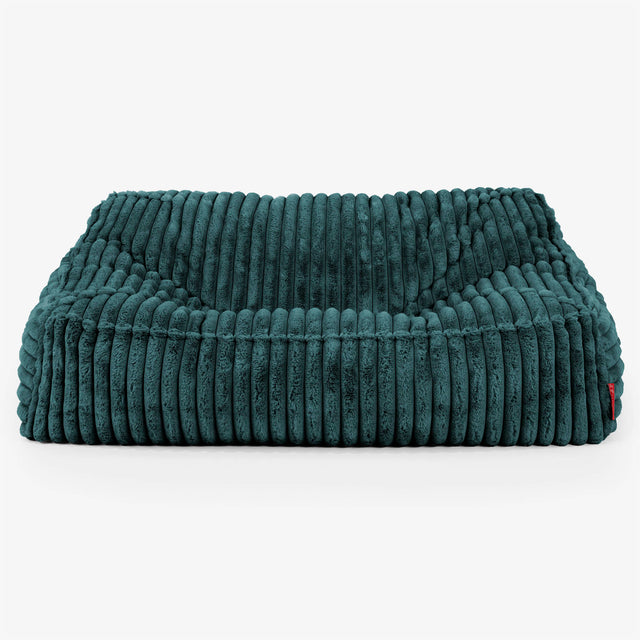 Sloucher Bean Bag Sofa - Ultra Plush Cord Teal 02