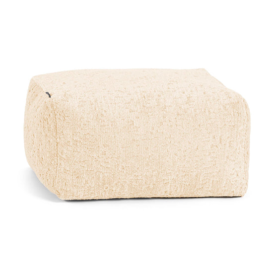 Small Footstool - Luxe Chenille Ivory 01