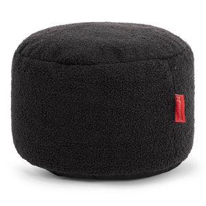 Small Round Footstool - Boucle Graphite Grey