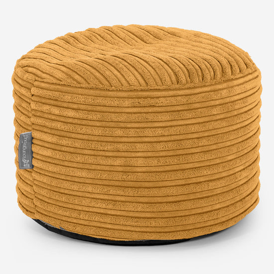 Small Round Footstool - Cord Golden Honey 01
