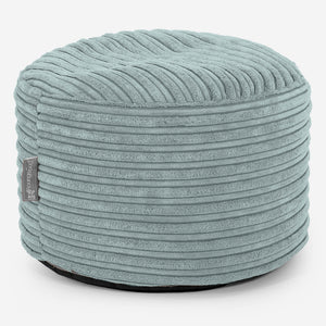 Small Round Footstool - Cord Mint Green