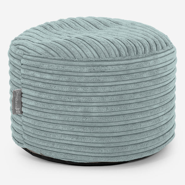 Small Round Footstool - Cord Mint Green 01