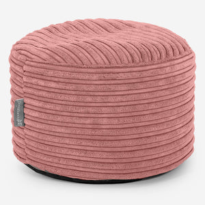 Small Round Footstool - Cord Peach