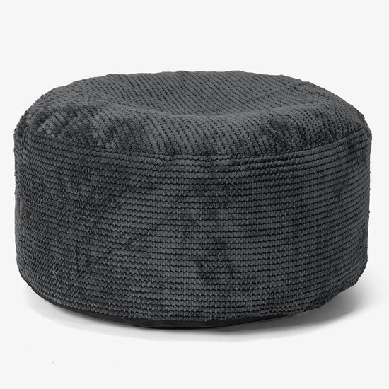 Small Round Footstool - Pom Pom Black 01