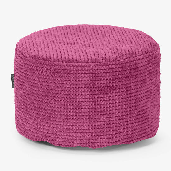 Small Round Footstool - Pom Pom Pink 01