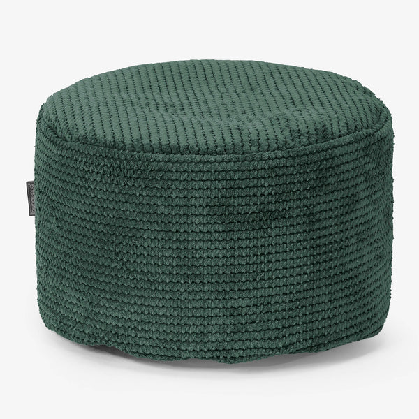 Small Round Footstool - Pom Pom Moss Green 01
