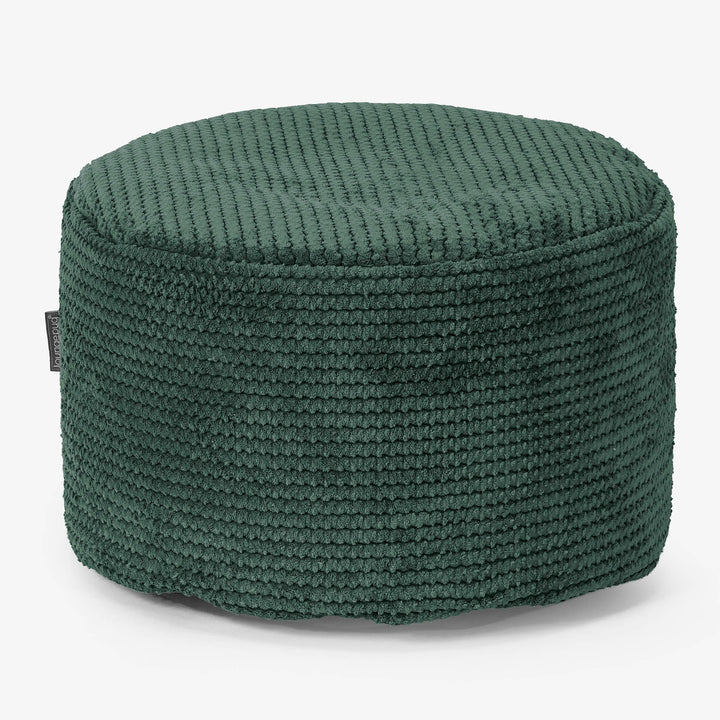 Small Round Footstool - Pom Pom Moss Green 01