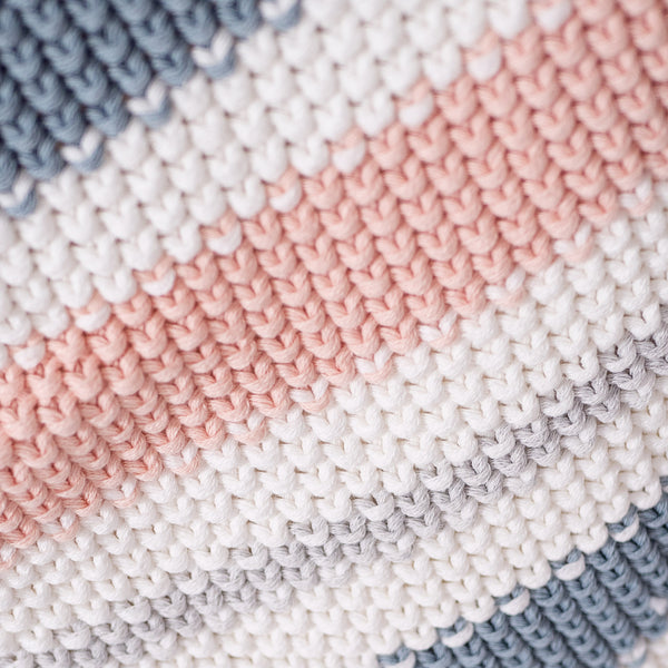 Throw / Blanket - Cotton Blend Stripe Pastel Fabric Close-up Image
