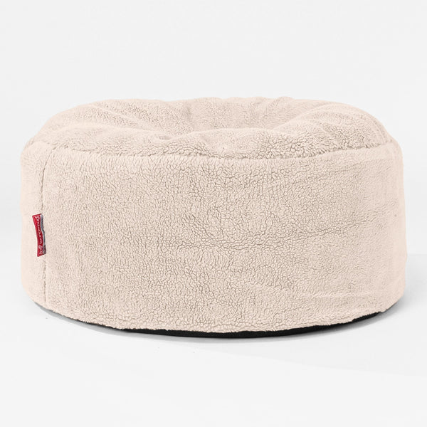 Large Round Pouffe Replacement Cover - Teddy Faux Fur 01